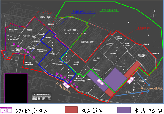 鹽城灌東光伏電站建設大型地面電站與漁光互補電站、變電站布局圖
