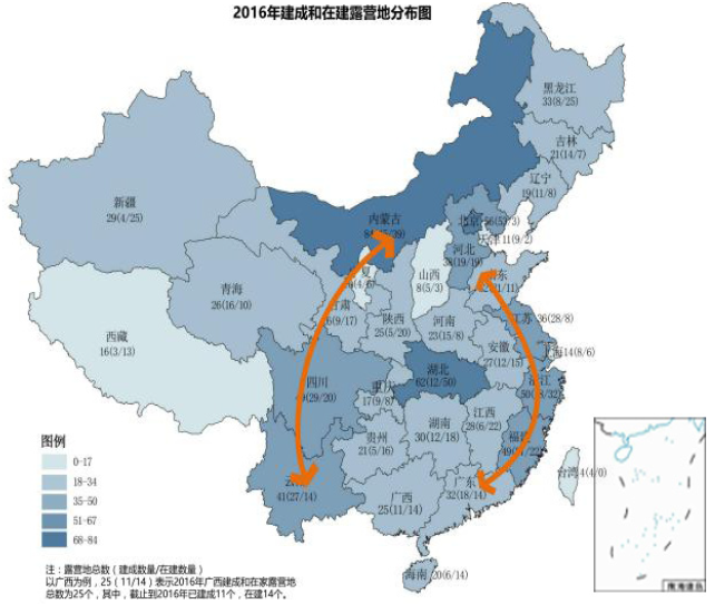 我國帳篷露營地空間分布
