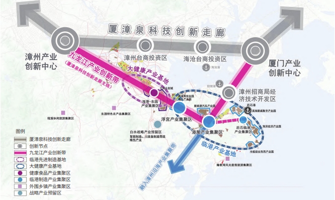 漳州市龍海區(qū)產(chǎn)業(yè)集群布局規(guī)劃示意圖